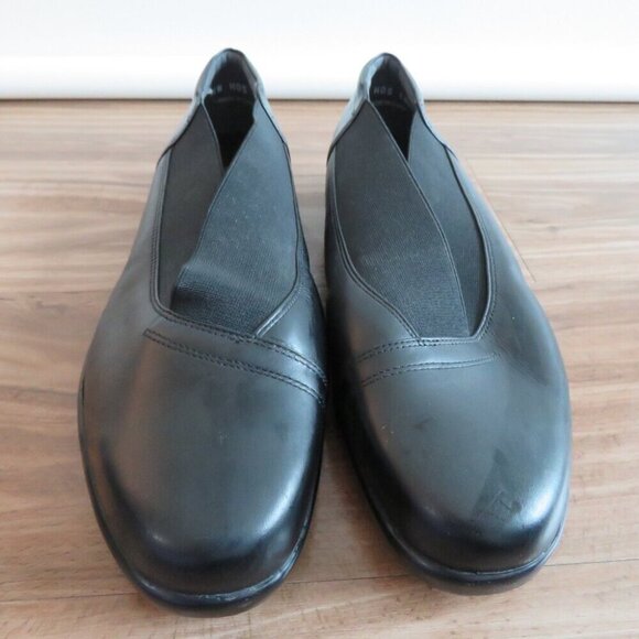 ZIERA WORK BASICS Black Leather Slip on Comfort Shoes Minimalist Office Sz 10.5 - Picture 3 of 15